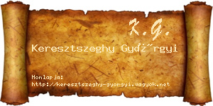 Keresztszeghy Györgyi névjegykártya